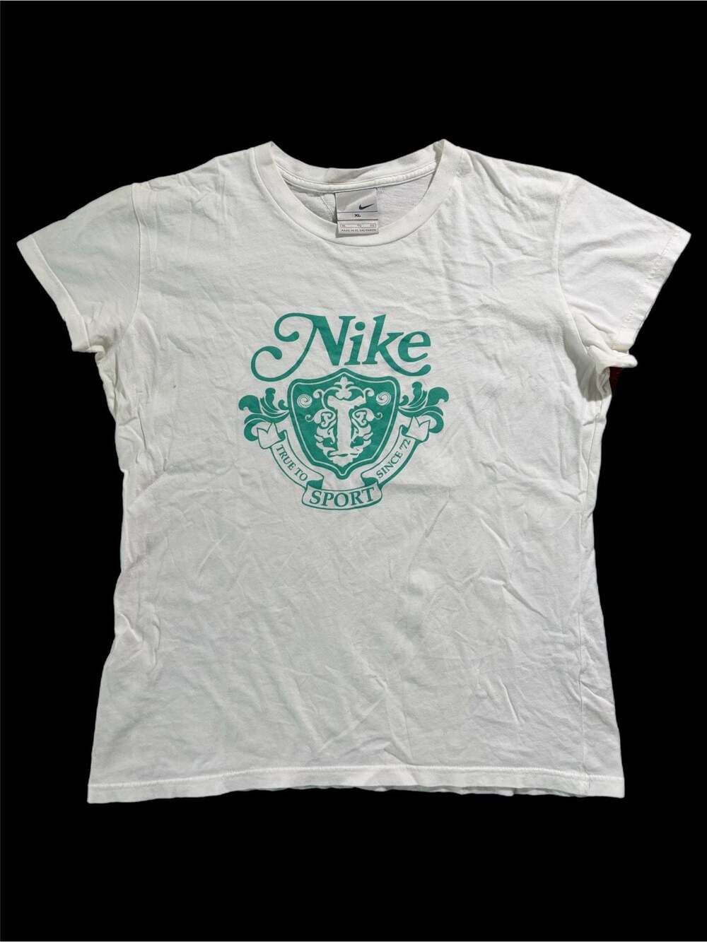 Vintage Nike White Graphic T-Shirt True To Sport Since 72 Logo XL